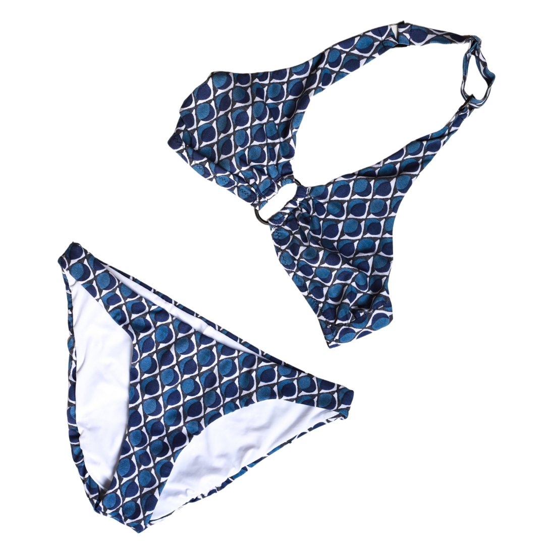 Clarendon Block Print Halter Bra